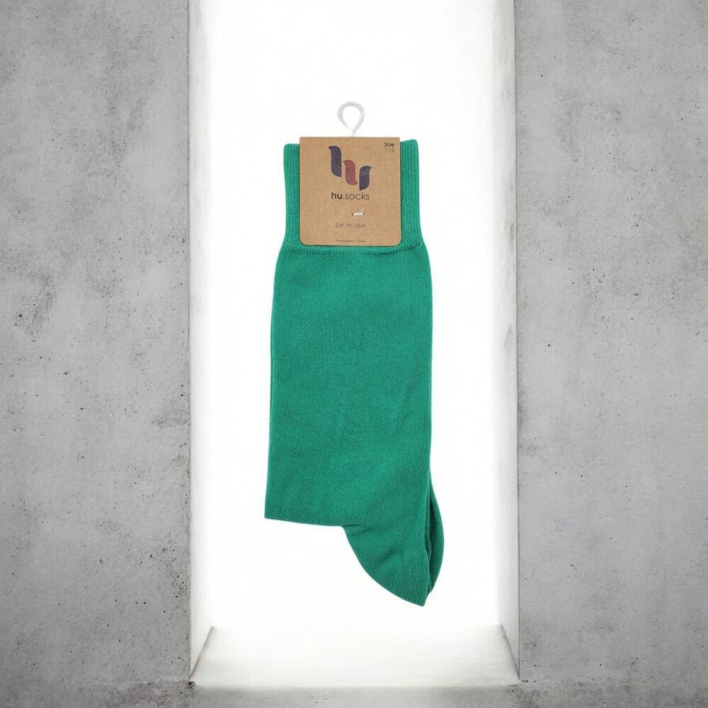 Hugh Ugoli Men’s Spring Green Regenerated Cotton Dress Socks NWT Size 7-12